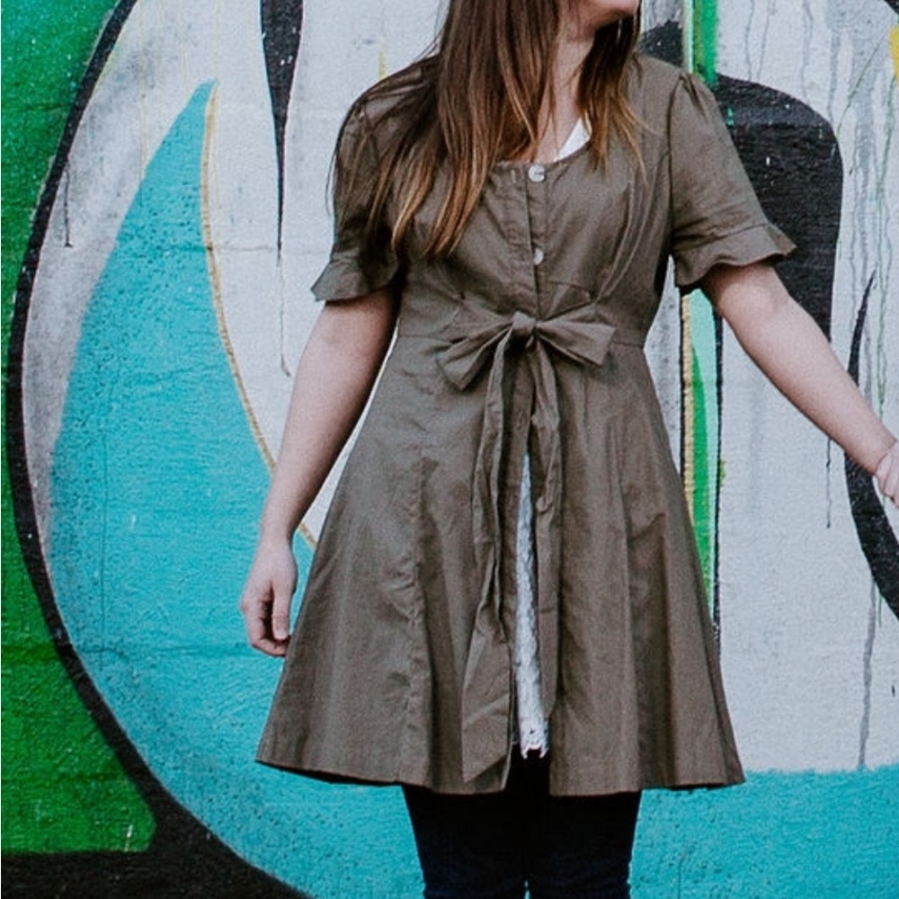 Brown Altar’d State button up dress/cover